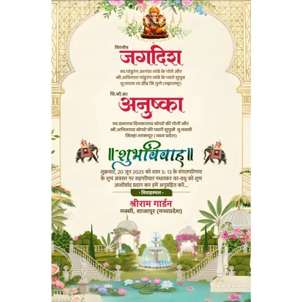 Elegant Modern Style Marathi Lagna Patrika Design PixelLab PLP File 2025