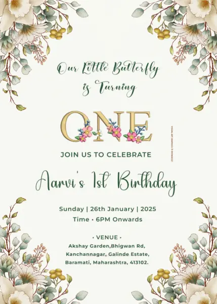 First Birthday Invitation Design PSD Free Download