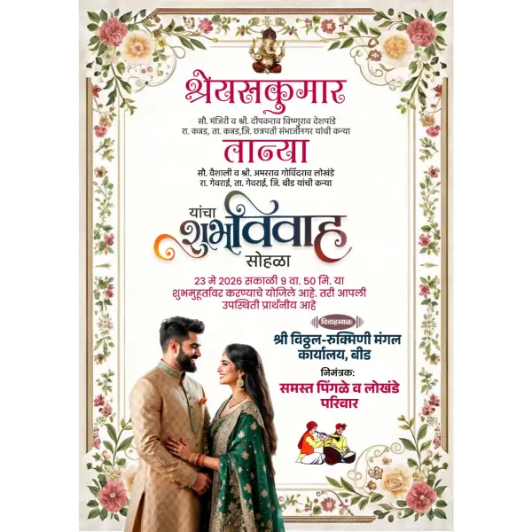 Lagna Patrika (Wedding) Design in Marathi CDR File Download 2026