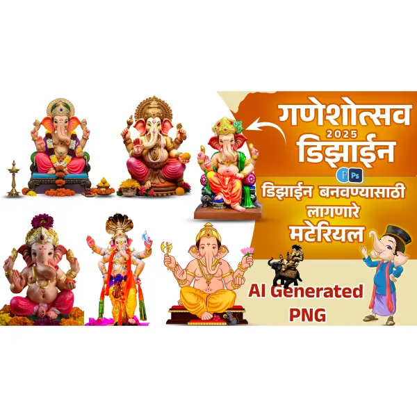 Marathi Ganeshotsav Banner Editing Material Zip File Free Download 2025