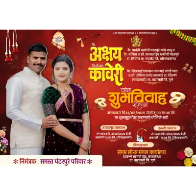 Marathi Lagna Patrika Design PLP 2025 | Editable Wedding Invitation Template