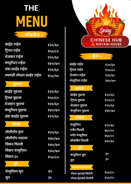 Hotel Menu Card Marathi Design PLP File