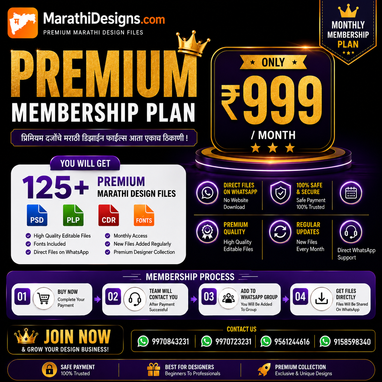 Premium Membership Plan – 125 Premium Marathi Design Files | MarathiDesigns.com